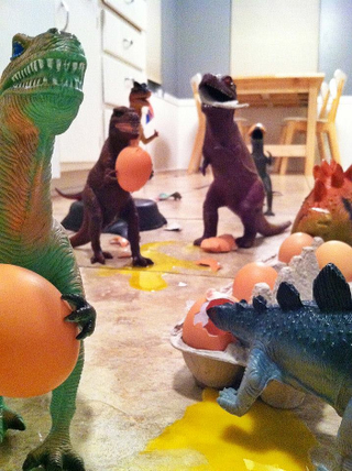 Illustration for article titled Parents spend November pretending the kids' dinosaur toys come to life